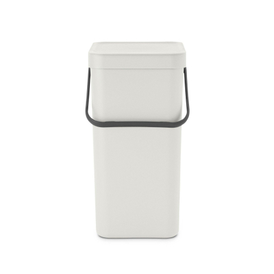 Brabantia Sort & Go Afvalemmer - 16 liter - hengsel - met beugel - light grey