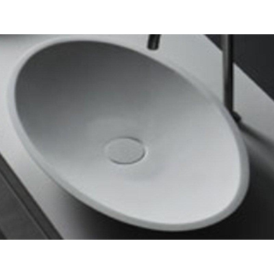Ideavit Solidjazz Lavabo à poser 60x35x9cm ovale sans trou pour robinetterie 1 vasque Solid surface blanc