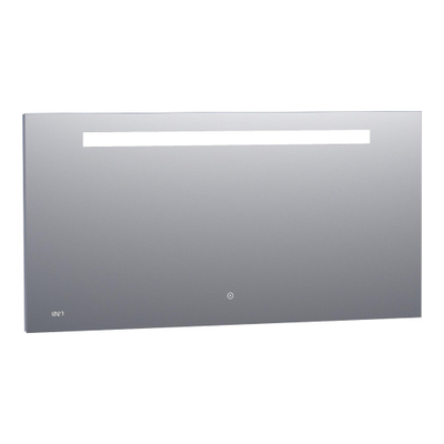 BRAUER Quartz spiegel - 140x70cm - rechthoekig - met klok en directe LED-verlichting met dimfunctie en touch-bediening