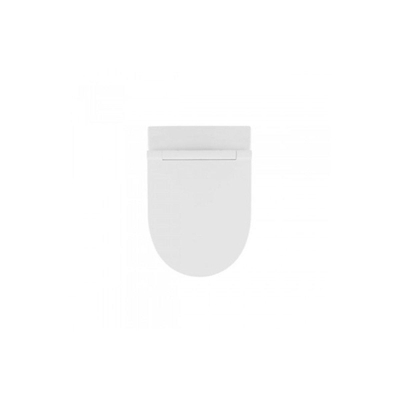 QeramiQ Salina Pack WC - sans bride - réservoir WC attenant Geberit - à fond creux WC suspendu - softclose - quickrelease - plaque de déclenchement mat anthracite - boutons ronds - blanc