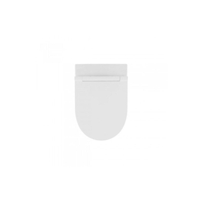 QeramiQ Salina rimless set encastrable à fond creux cuvette murale blanc softclose et lunette quickrelease plaque de commande blanc