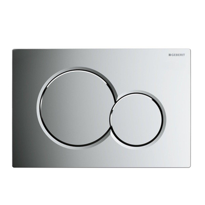 QeramiQ Salina Toiletset - rimless - diepspoel - softclose - quickrelease zitting - Geberit Sigma01 bedieningsplaat glans verchroomd - wit