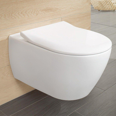Villeroy & Boch Subway 2.0 Set de toilette DirectFlush Ceramic+ abattant Slimseat et réservoir Geberit avec plaque de commande blanc