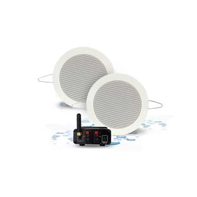 Aquasound Bluetooth Audio bluetooth audiosysteem - (50 watt / bt4.0 / auto-aux) - twist speakerset (mat chroom) - 230v/12v
