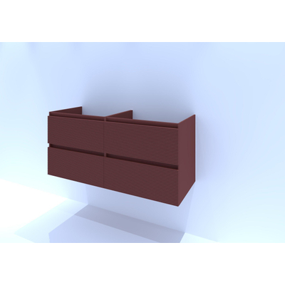 HR badmeubelen Infinity Meuble sous vasque - 120x44.8x55cm - façade 3D - 4 tiroirs - sans poignée - terra mat