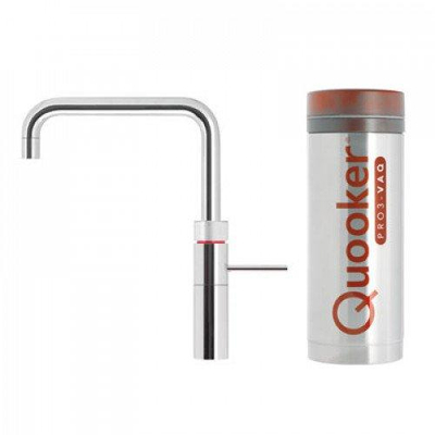 Quooker Fusion Square kokendwaterkraan - draaibare uitloop - PRO3 reservoir - Warm / kokend water - Chroom