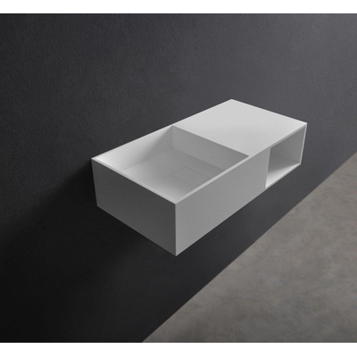 Ideavit Solidplan Lavabo 80x41x20cm rectangulaire sans trou pour robinetterie 1 vasque Solid surface blanc