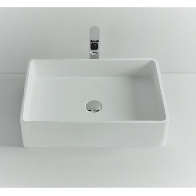 Ideavit Solidtop Lavabo à poser 60x40x15cm rectangulaire sans trou pour robinetterie 1 vasque Solid surface blanc