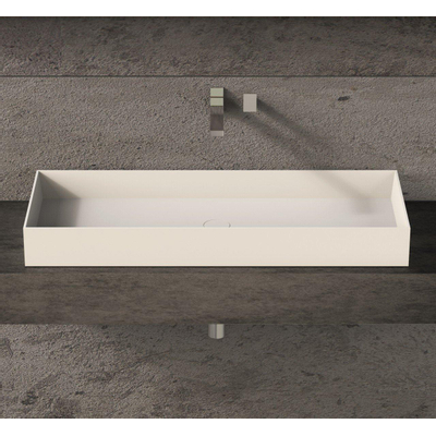 Ideavit Solidjoy Lavabo à poser 100x37.5x11cm rectangulaire sans trou pour robinetterie 1 vasque Solid surface blanc