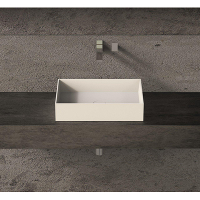 Ideavit Solidjoy Lavabo à poser 50x35x11cm rectangulaire sans trou pour robinetterie 1 vasque Solid surface blanc