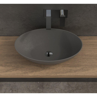 Ideavit Solidthin Lavabo à poser 60x40x14.5cm ovale sans trou pour robinetterie 1 vasque Solid surface blanc
