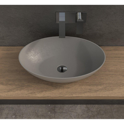 Ideavit Solidthin Lavabo à poser 60x40x14.5cm ovale sans trou pour robinetterie 1 vasque Solid surface blanc