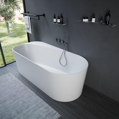 Ideavit Viva baignoire îlot demi-freestanding 170x80cm Acrylique blanc mat