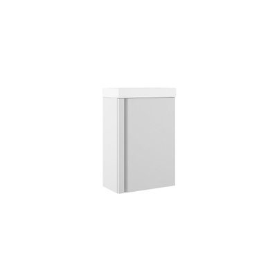 Saniclass Chaci Ensemble meuble de lavabo - 40x55cm - 1 porte - vasque de lave-mains en céramique - avec miroir rectangulaire - blanc mat