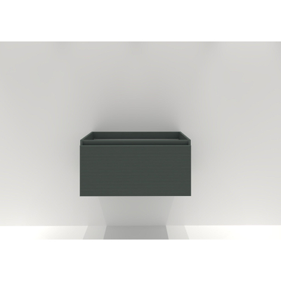 H&R Badmeubelen Matrix Wastafelonderkast - 80x44.8x40cm - 3D-front - 1 lade - greeploos met greeplijst - petrol mat SHOWROOMMODEL