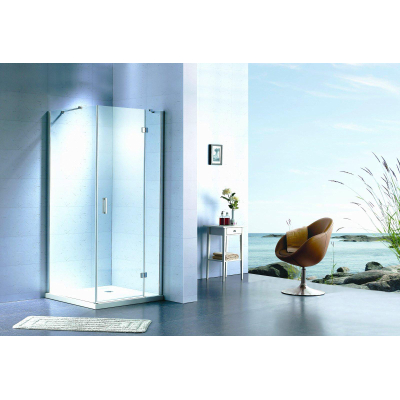Saniclass Cansano paroi mural sans profil 89x89x195 gauche aluminium SECOND CHOIX
