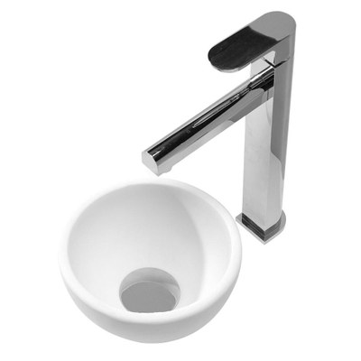 Wiesbaden Tessa waskom rond 20 x 11 solid surface mat wit