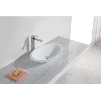 Wiesbaden Kim Waskom ovaal - 59x35x11cm - solid surface - mat wit