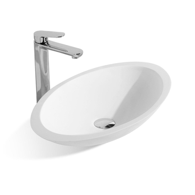 Wiesbaden Kim Waskom ovaal - 59x35x11cm - solid surface - mat wit