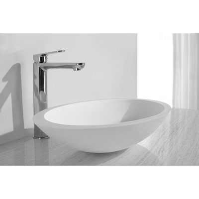 Wiesbaden Kim Waskom ovaal - 59x35x11cm - solid surface - mat wit