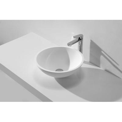 Wiesbaden Valerie Waskom rond - 43x13cm - solid surface - mat wit
