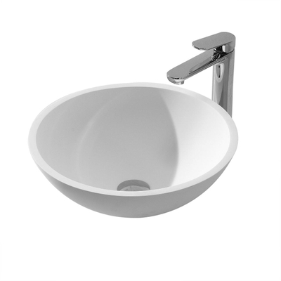 Wiesbaden Valerie Waskom rond - 43x13cm - solid surface - mat wit