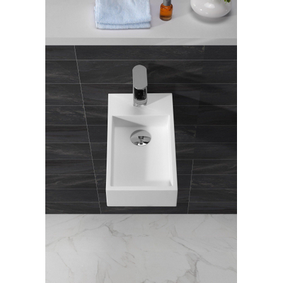 Wiesbaden Solid surface fontein links 40 x 22 x 10 cm mat wit