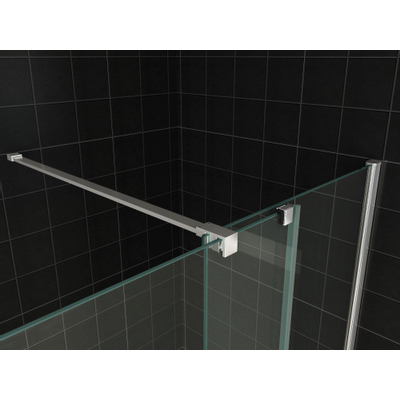 Wiesbaden Slide Porte coulissante pour douche à l'italienne 100x200cm sur rail verre clair Nano 10mm