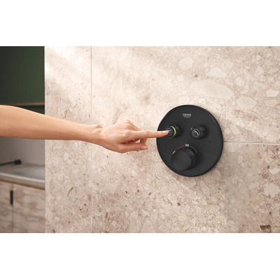 GROHE Grohtherm SmartControl afbouwdeel - rond - thermostatisch - 2 functies - mat zwart