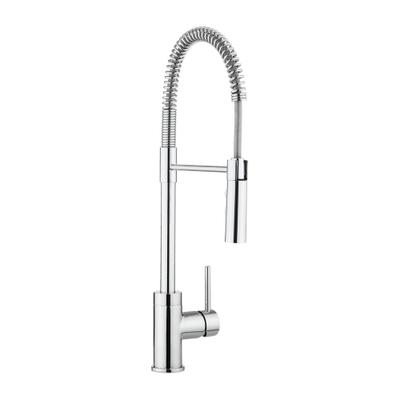 Crosswater Cook mitigeur de cuisine monotrou avec bec à ressort flexible avec douchette à main avec commande chrome