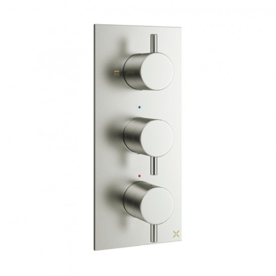 Crosswater MPRO Inbouw - thermostatisch douchekraan verticaal - 2 stopkranen - geborsteld RVS