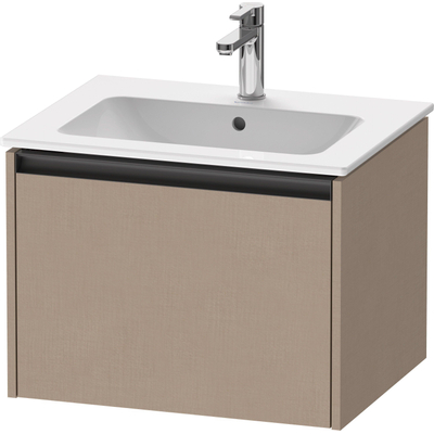 Duravit Ketho 2 meuble sous-lavabo avec 1 tiroir 61x48x44cm avec poignée anthracite Linnen mat