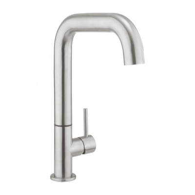 Crosswater Tube mitigeur de cuisine monocommande avec bec plat orientable inox brossé