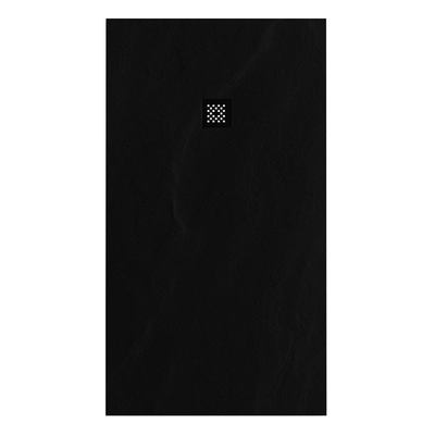 BRAUER Asteroid Douchebak 100x180 incl. antislip en antibacterieel mineraalmarmer mat zwart