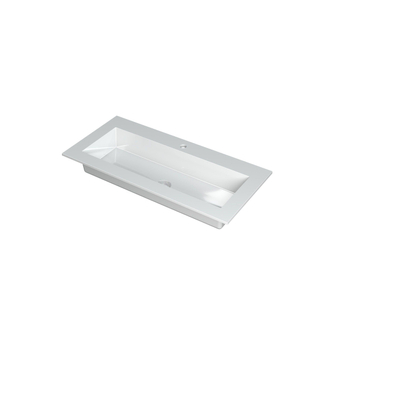 INK Kraft wastafel - 100x45x1cm - 1 wasbak - 1 kraangat - wit glans