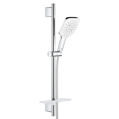 Grohe Vitalio Smaractive 130 Cube Glijstangset - 60cm - vierkante handdouche -3 straalsoorten - gladde doucheslang - met zeepschaal - chroom