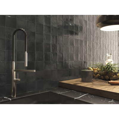 ÉCHANTILLON Terravito Bemare carreau mural - 10x10cm - 8mm - Carré - Anthracite brillant