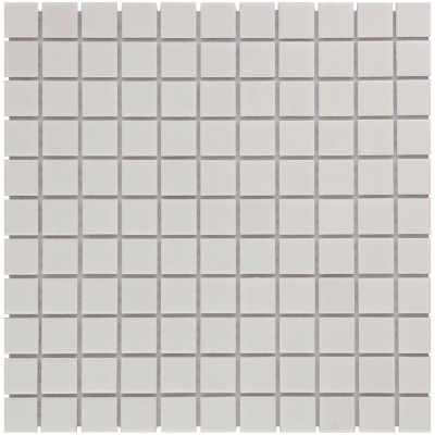 The Mosaic Factory Barcelona carrelage mosaïque 30x30cm pour mur et sol intérieur et extérieur carré porcelaine blanc mat