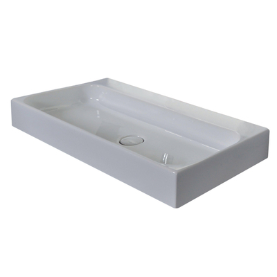 INK Unit Lavabo 80x40x10cm avec trop-plein caché Porcelaine Blanc