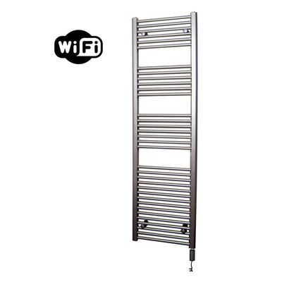 Sanicare HVW Elektrische Radiator - 111.8x45cm - 596W - wifi - thermostaat - zwart - rechtsonder - wit
