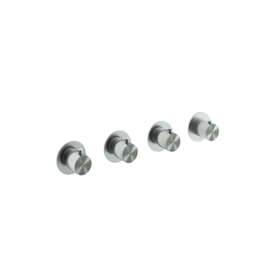 Hotbath Archie Afbouwdeel - inbouw douche thermostaat - met 3 stopkranen horizontaal en verticaal te monteren IX RVS316 - geborsteld RVS 316