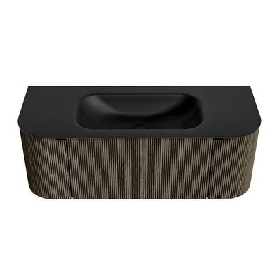 Mondiaz KURVE Badkamermeubelset - 120x46x40cm - 1 lade - 2 deuren - wastafel solid surface - midden - 1 kraangat - Shadow