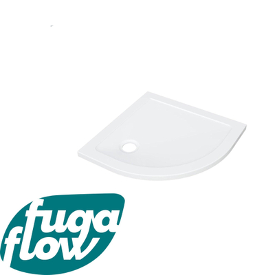 FugaFlow Efficiente Anta Douchebak - 80x80x4cm - kwartrond - acryl - glans wit