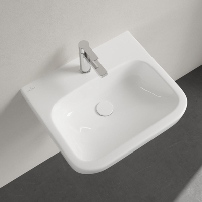 Villeroy & Boch Architectura wastafel - 55x47cm - met kraangat - zonder overloop - White Alpine (glans wit)