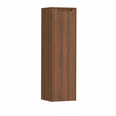 H&R badmeubelen Juice Hoge Kast - 40x35x130cm - met ronde hoeken - 1 deur - linksdraaiend - dark oak