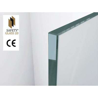 Wiesbaden Graffic inloopdouche 1000 x 2000 x 10 mm nano safety glass folie helder glas/chroom