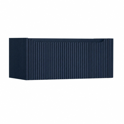 H&R Badmeubelen Juice Wastafelonderkast - 100x45x40cm - rechterhoek afgerond - 3D-front - 1 lade - geïntegreerde greep - blue oak