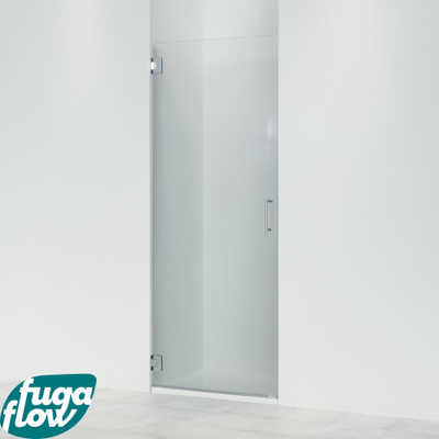 FugaFlow Efficiente Vetro Porte de douche - 80x200cm - sans profilé - verre de sécurité - anti-calcaire - chrome