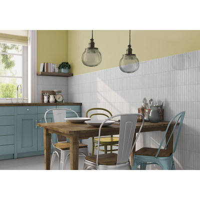 ÉCHANTILLON Terravito Girivo Carreau mural en céramique - 35x35cm - 9.2mm - Blanc