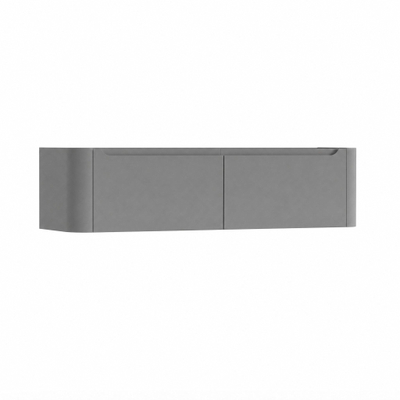 H&R badmeubelen Juice Meuble sous lavabo - 160x45x40cm - coins arrondis - 2 tiroirs - poignée intégrée - stone grey mat